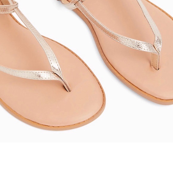 Torrid Gladiator Metallic Gold Ankle Strap Snakeskin Sandal - Picture 2 of 8